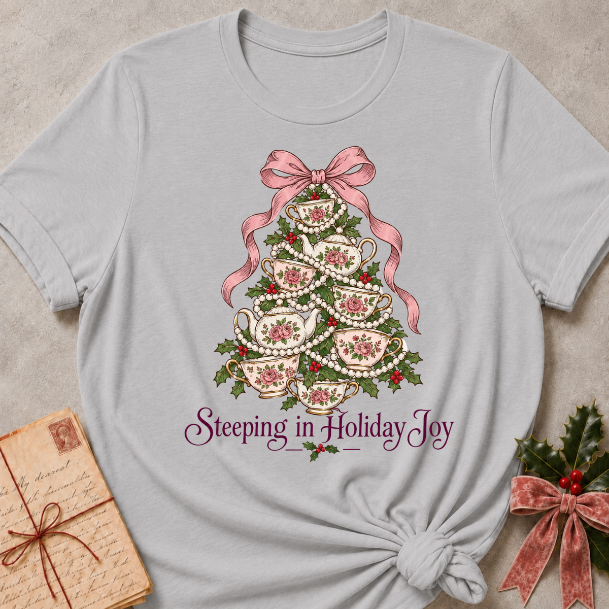 Steeping In Holiday Joy Women's Relaxed Fit Tee