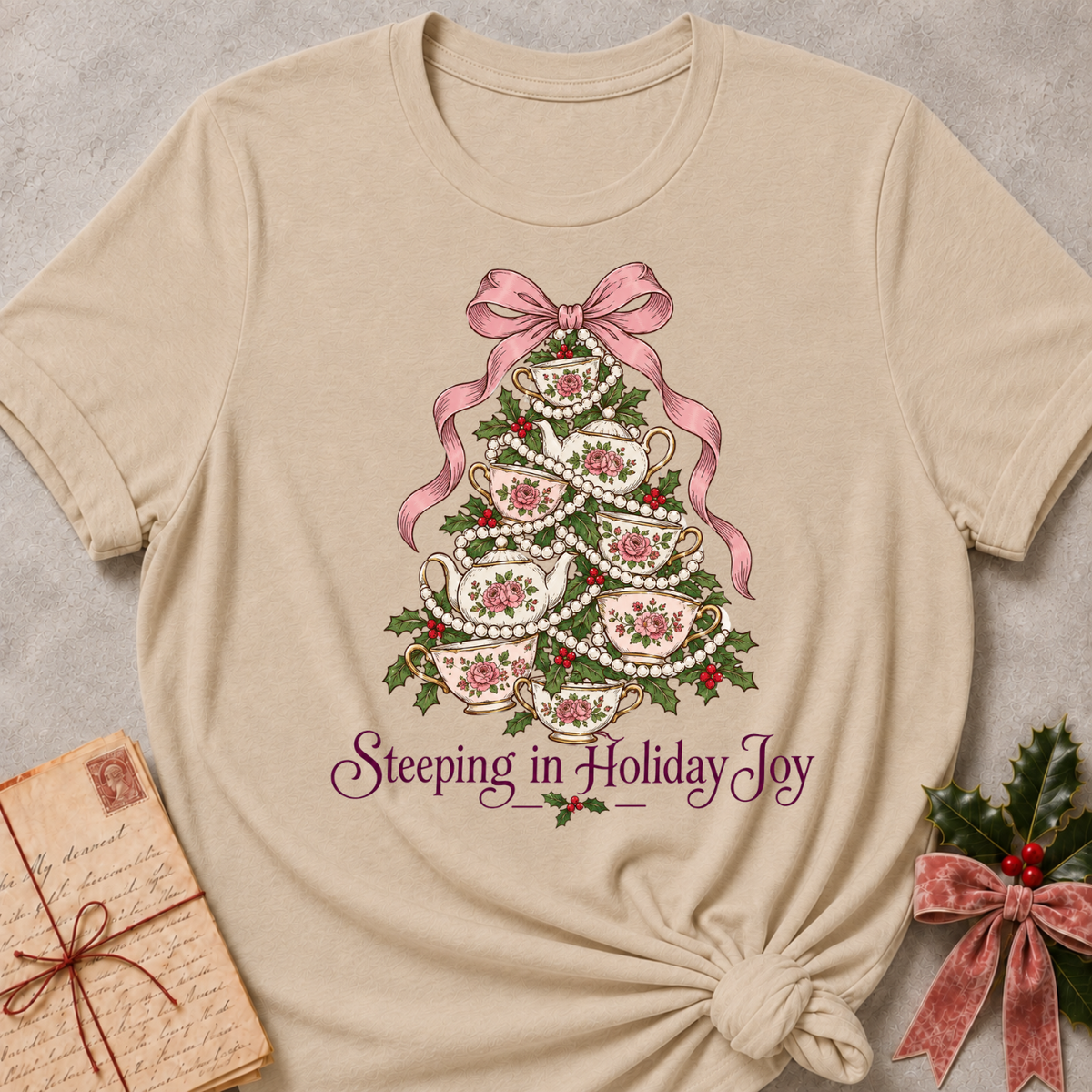 Steeping In Holiday Joy Women's Relaxed Fit Tee