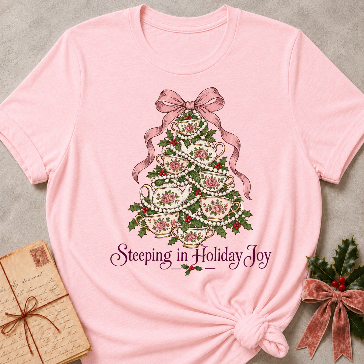 Steeping In Holiday Joy Women's Relaxed Fit Tee